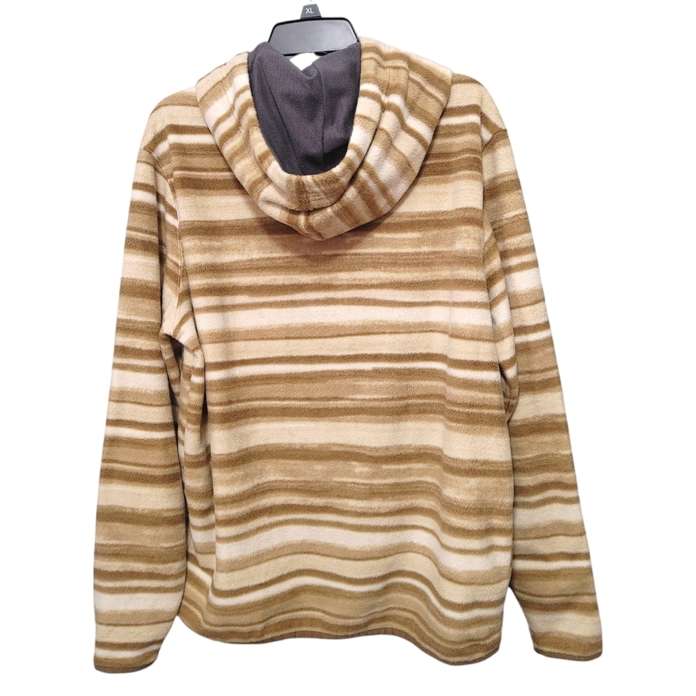 Chubbies Brown Stripes Pullover Fleece Drawstring Hoodie Mens Size Large L - Picture 2 of 10